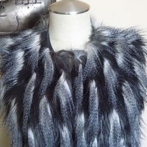 MIAMI WOMEN'S VEST Motley White/Black Faux Fur S